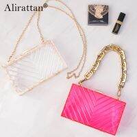 【YF】 Alirattan 2023 New Acrylic Transparent Pop Dinner Bags for Women Removable Fashion All-match Bag Clutch sac a main femme