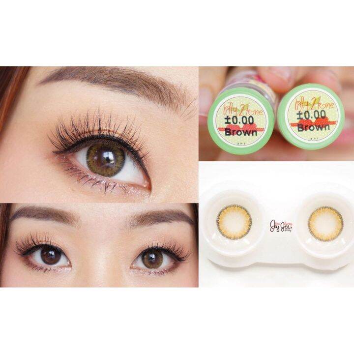 คอนแทคเลนส์-แฟชั่น-สายตาปกติ-lily-2-tone-brown-prettydoll-พริตตี้ดอลเลนส์