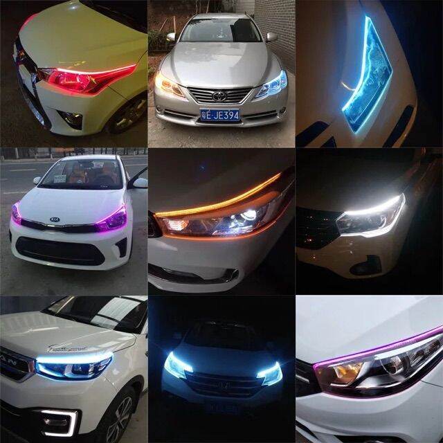 2pcs-new-drl-ultra-thin-flow-light-strip-flowing-light-bar-headlight-fog-lamp-daytime-แถบแสง-ไฟวิ่งกลางวัน-บริการเก็บเงินปลายทาง