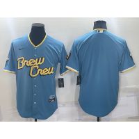 High volume jerseys 2022 New MLB Milwaukee Brewers 4 MOLITOR 15 TAYLOR 39 BURNES 71 HADER City Edition Blue Baseball Jersey