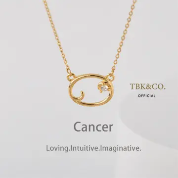 24k Gold Inscribed Cancer Zodiac Necklace | Birthday Gift Idea for Her -  NanoStyle Jewelry