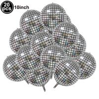 20pcs 10/32inch Disco Foil Balloon for 70s Disco Party Decor 4D Round Sphere Metallic Disco Ball Balloon Birthday Wedding Decors Balloons