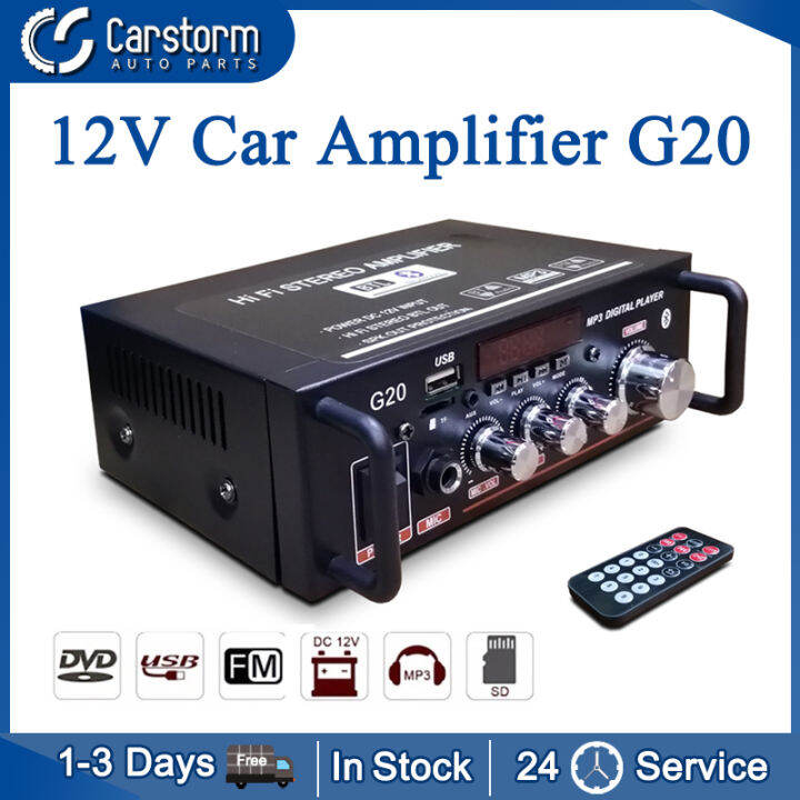 Carstorm 12V Car Amplifier Digital Wireless Bluetooth Compatible