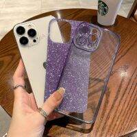 เคสกากเพชรส่องแสงเป็นประกายวิบวับชุบหรูหราสำหรับ iPhone 14 13 12 11 Pro Max Mini X XR XS 7 8 Plus SE 2ครอบโลหะซิลิโคนนิ่ม