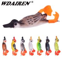 Topwater Ducking Silicone Fishing Soft Lures 9cm 11.5g Bass Frog Double Propeller Flipper Duck Wobblers Artificial Rubber Bait​