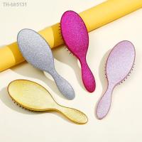 ๑❖ Luxury Gold And Silver Color Oval Hair Brush Curly Detangle Hair Brush Anti Static Hair Comb Hairdressing Massage Comb Tools