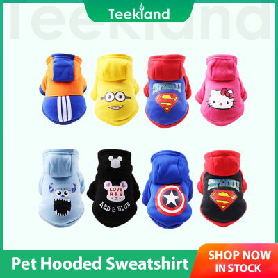 Teekland เสื้อสเวตเตอร์มีฮู้ดสำหรับน้องหมาและน้องแมว,ชุดเสื้อผ้าสำหรับลูกสุนัขเนื้อผ้ากำมะหยี่อบอุ่นแฟชั่นน่ารักลายการ์ตูนอะนิเมะสำหรับสุนัขชิสุใหม่ฤดูใบไม้ร่วงและฤดูหนาวชุดแมวน่ารักๆชุดหมาชุดหมาตัวเล็กเสื้อผ้าแมว