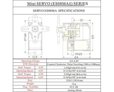 Special Offers EMAX ES08MA II Analog 12G Servo/ Servo Mount Bracket Upgrade Parts Fit SCX24 Axial AXI00001/2 AXI90081 For RC Car RC Boat Model