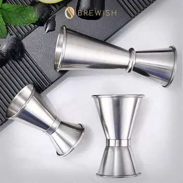 Stainless Steel Plain Peg Measure Shot Glass Cocktail Measure Jigger 30 &  60 ml