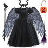 【CC】 Witch Costume Children Baby DressesKids Evening Fashion Gothic Vestido