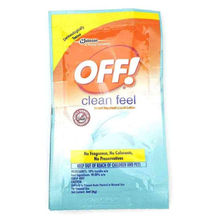 OFF!® Clean Feel Insect Repellent Lotion Sachet Lazada PH