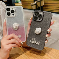 เคสสำหรับ VIVO Y35 Y16 Y56 T2X Y02s Y17 Y15 Y12 Y20i Y20s V27 Y20A S16E Y02 S16 S16 Y15C Y15s V27E S1 Y15A Y11มือโปรมือโปรมืออาชีพ Y01 Y20โปร DIY รักดอกไม้ดอกคาเมลเลียด้วย V27ฝาครอบโทรศัพท์เนื้อนิ่ม TPU เคสห่อหุ้มแวววาว