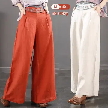 Cheap Harajuku Casual Wide Leg Harem Pants Men 2022 Summer Cotton Beach  Baggy Pants Chinese Style Prinitng Calf Length Trousers | Joom