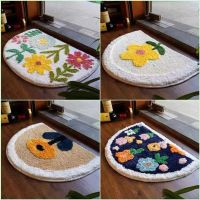 【YF】☃❀△  Flocking Design Absorbent Floor Mats Doormat Household Hallway Toilet Rug Floral Carpets