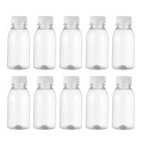 10 Pcs Milk Bottle Glass Water Bottle Drink Containers Lids Juice Box Clear Water Bottle The Pet Bottles Caps Travel