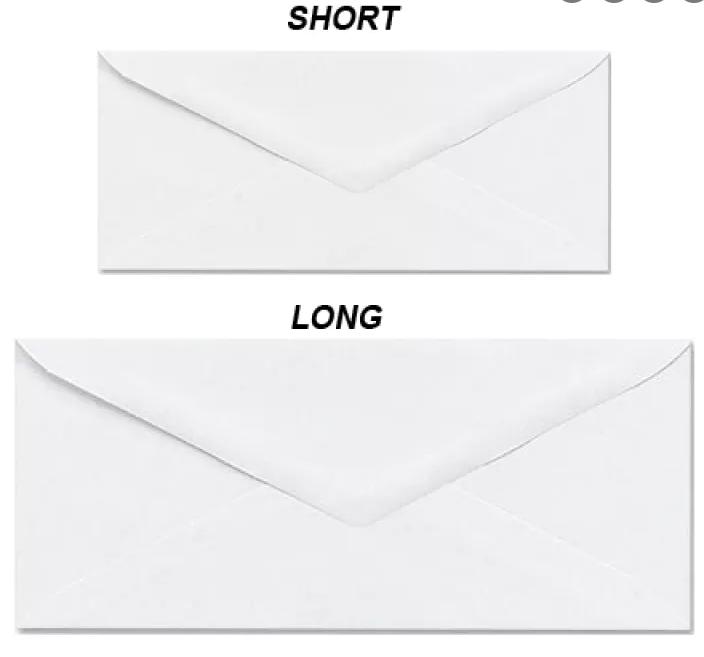 White envelopes short / long Lazada PH