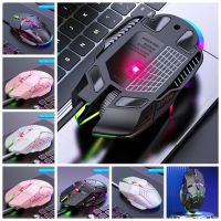 เมาส์ JINGRO RGB เมาส์สำหรับเล่นเกมส์แบบมีสายที่ออกแบบตามหลักสรีรศาสตร์มี6ปุ่มเงียบ/ได้ยินเสียงมีไฟ LED สีสันสำหรับเดสก์ท็อปคอมพิวเตอร์แล็ปท็อป