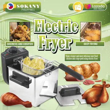 Electric Deep Fryer 6L French Frie Frying Machine Oven Hot Pot Fried  Chicken Grill Adjustable Thermostat