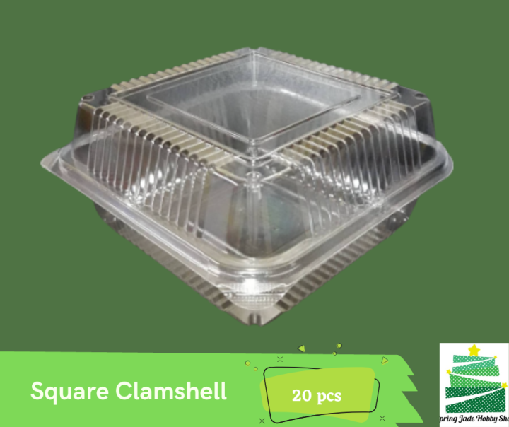 Spring Jade Clamshell C34 Square Clear Plastic Clamshell Container