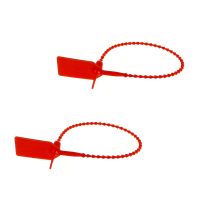 50pcs Bead Type Cable Ties Plastic Seals Nylon Buckle Tags Signs Container Safety Anti-theft Red Color 23cm Long 18x26mm Cable Management