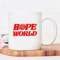 Mug Aesthetic Korean Hope World Cotton Nordic Coffee Cup Woman White Creative Water Cup High Quality Design Colored Ceramics Mug