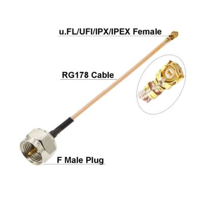 1ชิ้นตัวเชื่อมต่อ Rg178 F กับ Ufl/u.fl/Ipx/ Ipex-1แจ็คตัวเมียสายโคแอ็กเชียล Rf สายเคเบิ้ลทรงหางหมูสายสายพ่วงเสาอากาศ Wifi 3G