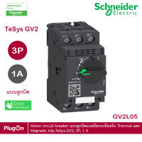 GV2L05 - Schneider Electric - Motor circuit breaker แบบลูกบิดแบบมีระบบป้องกัน Thermal และ Magnetic trip,TeSys GV2, 3P, 1 A, 0.25 kw at 400 V สั่งซื้อได้ร้าน PlugOn