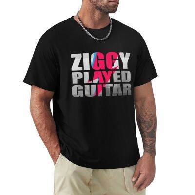 Ziggy Played Guitar #On Black T-Shirt Summer Clothes Shirts Graphic Tees Funny T Shirts Short Sleeve Tee Men