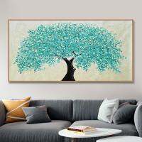 Arthyx Texture Tree ภาพวาดสีน้ำมันบนผ้าใบ-ดอกไม้นามธรรมที่ทันสมัย Wall Art สำหรับห้องนั่งเล่นตกแต่งบ้าน