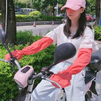 Summer Sleeve Gloves Driving Female Sunscreen Breathable Protective Riding Anti-UV Solid Color Sleeve Finger Full Sleeve Sleeves