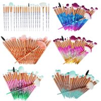 【cw】 20Pcs Diamond Transparent Makeup Brush Set Powder Foundation Blush Blending Eye shadow Lip Cosmetic Beauty Pincel Maquiagem