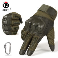 Full Finger Tactical Army Gloves Military Paintball Shooting PU Leather Touch Screen Rubber Protective Gear Women Men