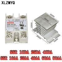 โซลิดสเตทรีเลย์ Ssr 25da 10da 40da 10aa 60aa 40aa 80aa ควบคุม Dc 24-380V Ac Ssr-10 25 40 Da Aa รีเลย์อลูมิเนียมระบายความร้อน