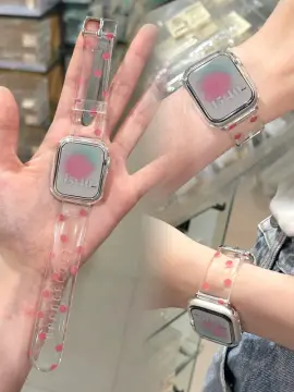 Korea Girl Pink Resin Strap For Apple Watch Series 8 7 6 4 5 SE 41mm 40mm  Cute