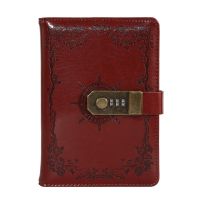 [Hagoya Stationery Stor] A5 Pu Leather Diary With Lock Planner Password Retro Notebooks And Journals Agenda Note Book For School Notebooks Supplies