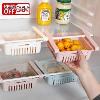 Storage Rack Organizer Adjustable Stretchable Refrigerator Shelf Holder Drawer Basket Space Saver Fruit Snack Kitchen Rack Shelf