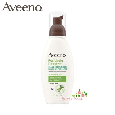 Aveeno Positively Radiant Clear Complexion Foaming Cleanser (177 ml) โฟมล้างหน้าสำหรับผิวมีสิว