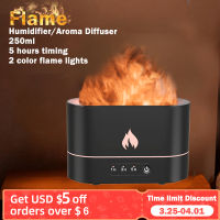 2022 Flame Humidifier Aroma Essential Oil Diffuser Aromatpy Ultrasonic Air Humidifier Automatically Ambient night light