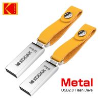 KODAK USB3.0ไดร์ฟปากกาโลหะ K123 16GB 32GB 64GB แฟลชไดรฟ์ USB USB2.0 128GB มินิ Memoria Usb หนังสำหรับเป็นกุญแจ