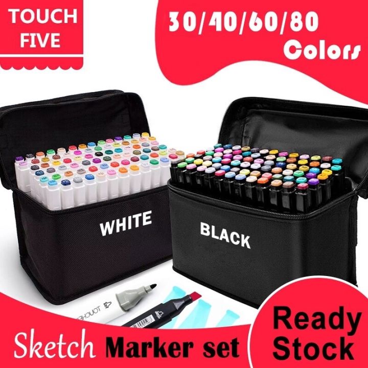 TouchFive Marker 30/40/60/80 Color Drawing Art Markers For