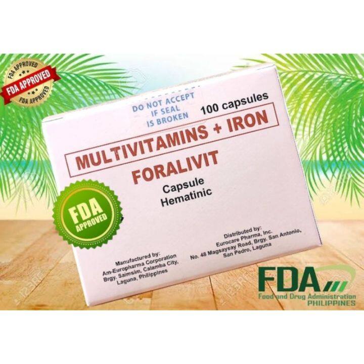 FORALIVIT (Ferrous Sulfate + Folic Acid + Vitamin B-Complex) 100 ...