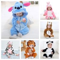 Baby Kigurumi Lion Cow Rabbit Tiger Cartoon Romper infant Kids Animal Jumpsuit Girls Boys Cosplay Pyjama Costumes