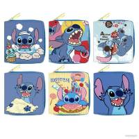 Gt2 กระเป๋าสตางค์ ใบสั้น มีซิป ลาย Stitch ใส่บัตรได้หลายใบ แฟชั่น สําหรับนักเรียน