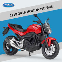 WELLY 1:18 2018 HONDA NC750S รถจักรยานยนต์รุ่นจำลอง Diecast โลหะ Race รถจักรยานยนต์รุ่นคอลเลกชันเด็กของเล่น Gift888