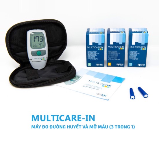 Máy đo mỡ máu và đường huyết multicare-in 3 trong 1  italy-ý  chính hãng - ảnh sản phẩm 2