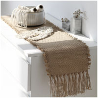 Jute Rug Area Rugs Macrame Table Runner Tables Cloth Decoration Carpet with Tassels Badroom Floor Mats Nordic Chic Room Decor