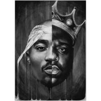 Biggie Smalls บิ๊กและ2Pac Tupac ดาวโปสเตอร์ฮิปฮอปโลหะดีบุกเข้าสู่ระบบศิลปะผนัง