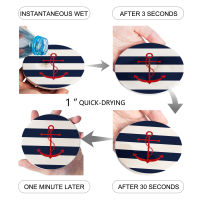 468 PCS Blue White Stripes Anchor Placemat Ceramic Drink Coasters Table Decoration Kitchen Accessories Absorbent Moisture