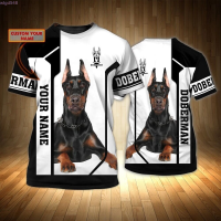 - (สต็อกเพียงพอ) T-shirt Doberman - Cute 3D T-shirt in all sizesคุณภาพสูง size:S-5XL