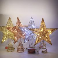 LED Christmas Tree Top Decoration Lighting Props Christmas Star New Tree Top Star with Lights Five-pointed Star Decorations